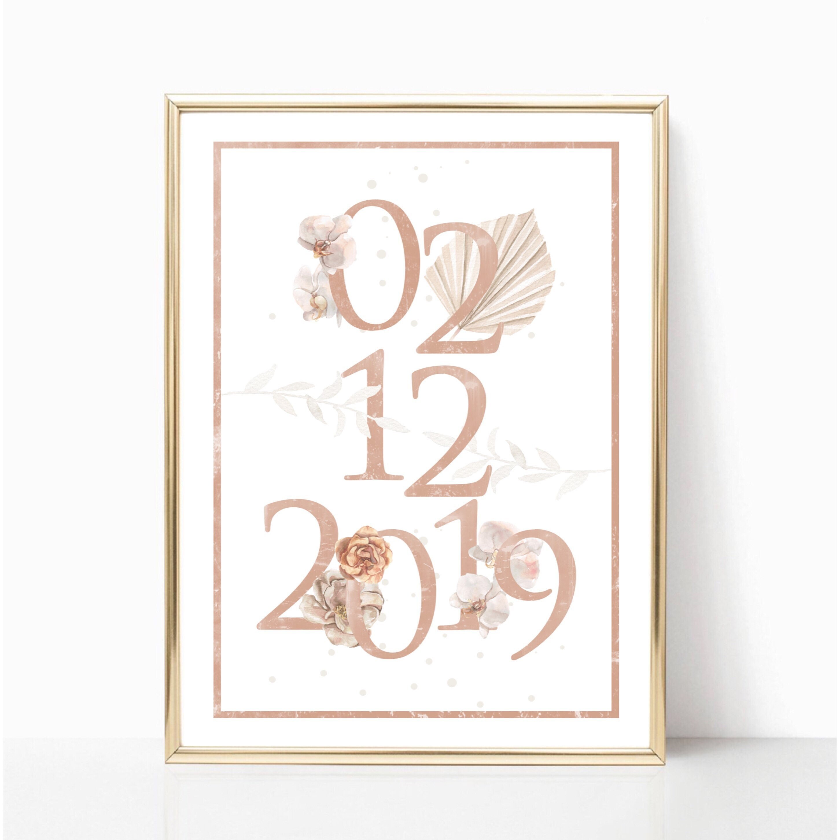 Affiche Personnalisée - Date Chiffres Pêche A4