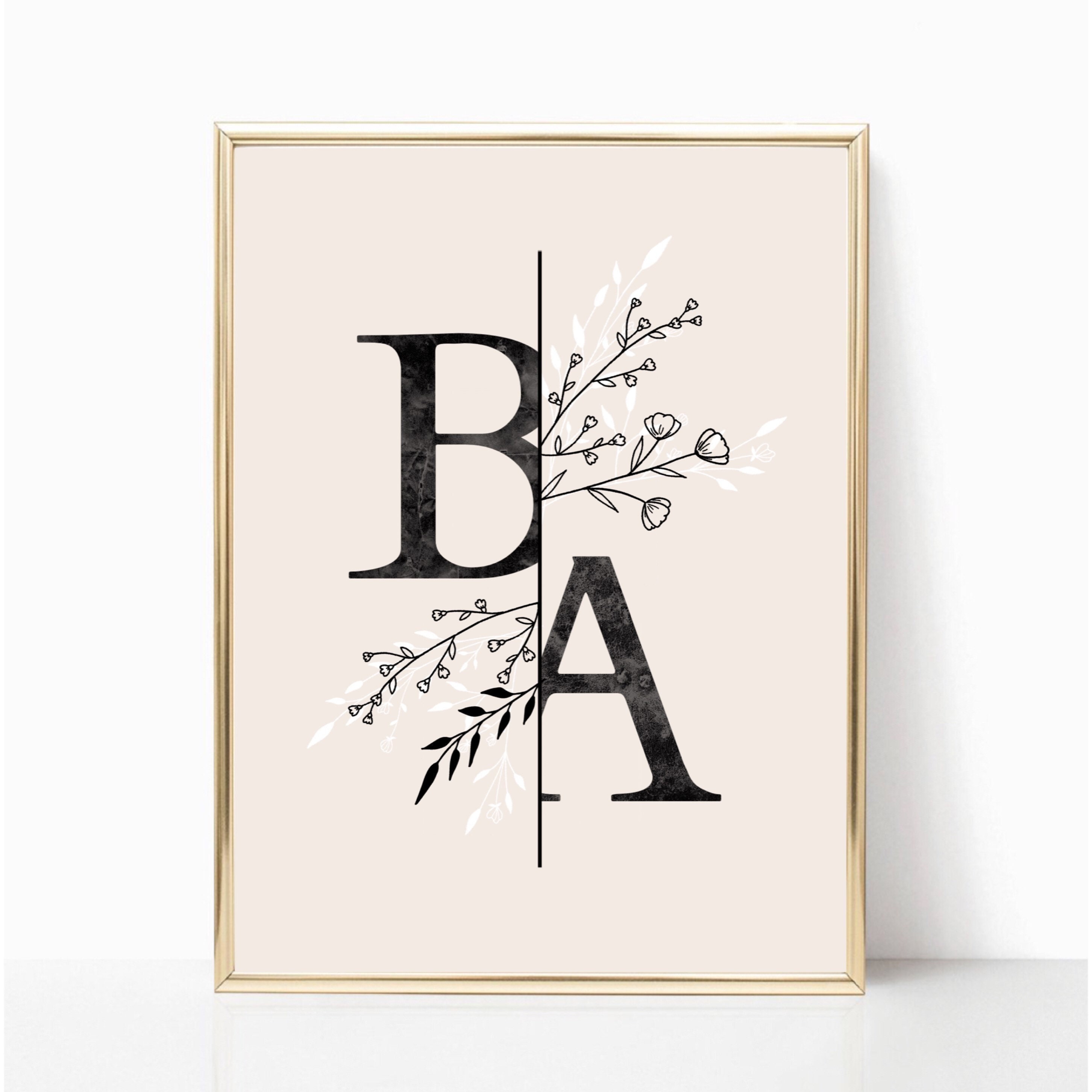 Affiche Personnalisée - Double Initiales A4