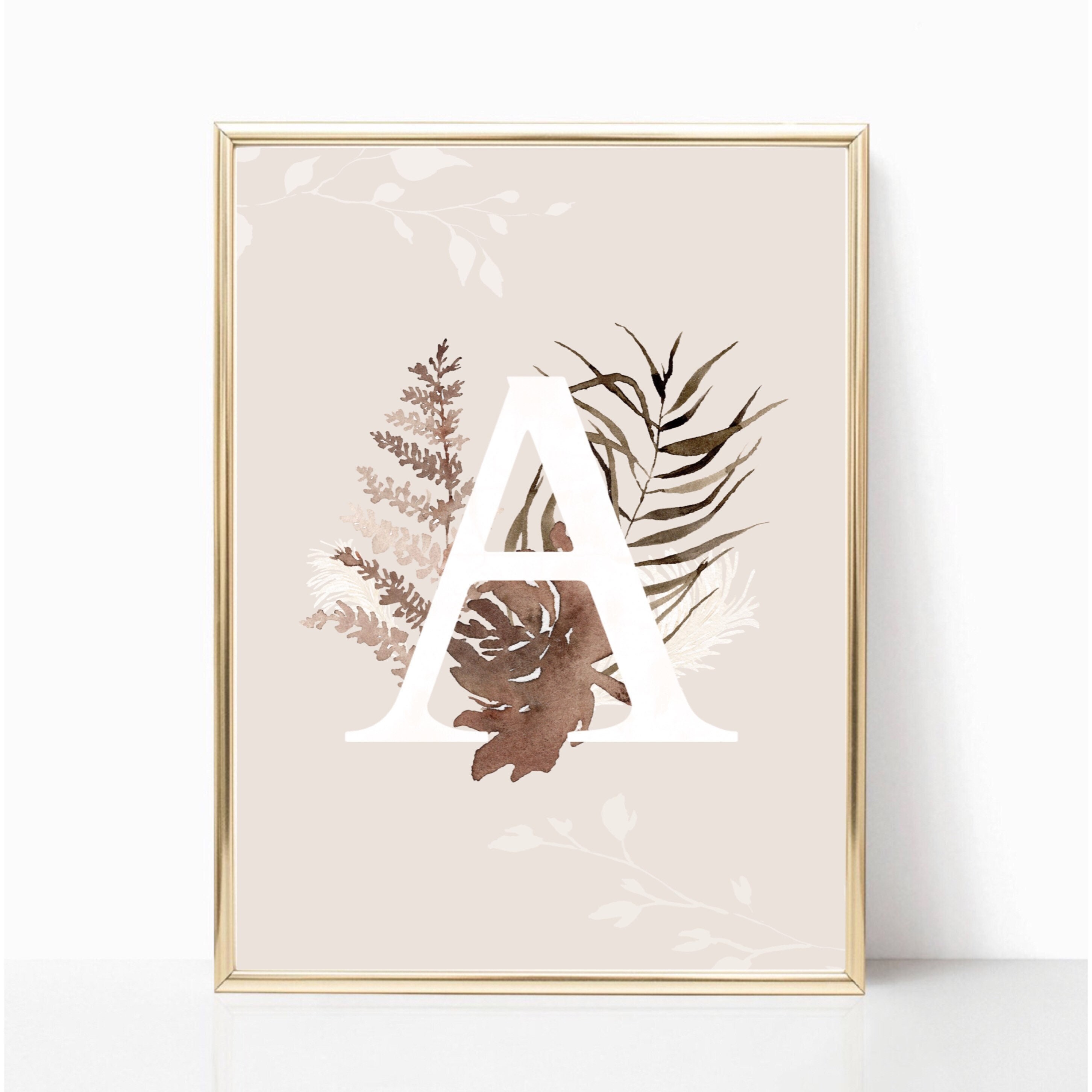 Affiche Naissance Initiale Boho - A4