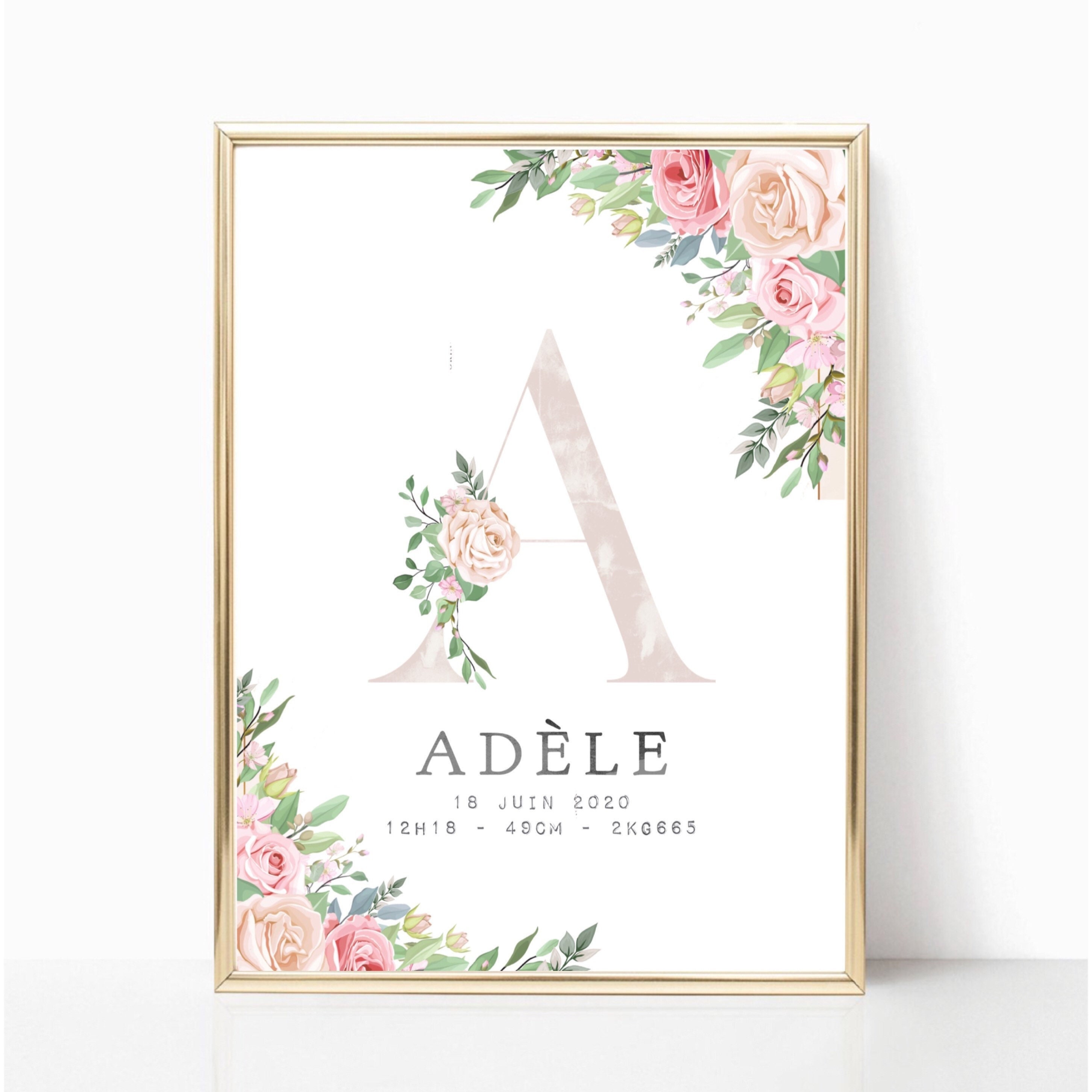Affiche Naissance Initiale - Spring A4