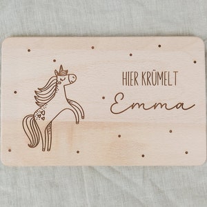 Cutting board, breakfast board, breakfast board personalized birth baptism gift board personalized unicorn unicorn