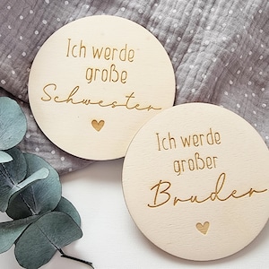Meilenstein Karten Schilder aus Holz Ich werde große Schwester - großer Bruder