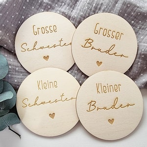 Meilenstein Karten Schilder aus Holz Große Schwester Kleine Schwester Großer Bruder Kleiner Bruder