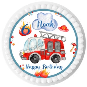 Cake topper Cake image Sugar image Fire engine Fire truck 20 cm