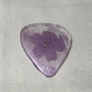 Purple Flowers Resin Guitar Pick