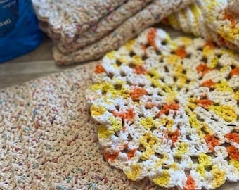 Handmade Crocheted Cotton Dishcloth: Washable Dish Rag