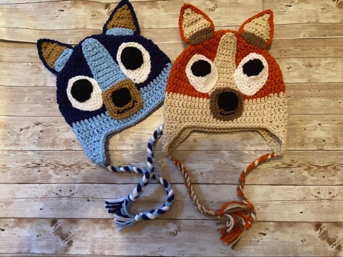 Bluey Crocheted Hat Bingo Crocheted Hat Toddler, Preschool, Child Hat