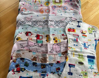 Flannel Baby Burp Cloths | Cotton Burp Cloths | Double Thickness