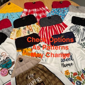 Hanging Kitchen Towel: Terry Cotton Potholder with Button Closure