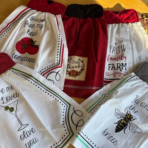 Hanging Kitchen Towel: Double Sided Cotton Potholder with Button