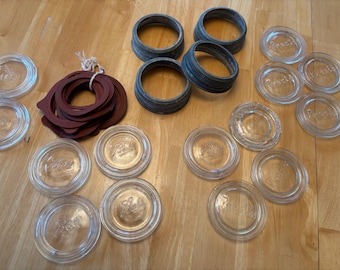 Vintage Canning Accessories | Rubber Gaskets | Metal Rings | Vintage Jar Remover | Glass Ring Inserts | Farmhouse D | Kitchen Decor | Ball