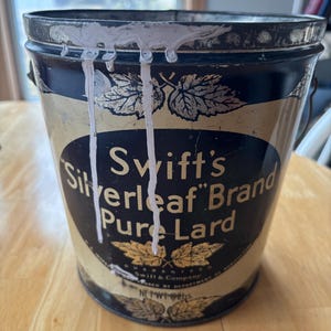 Vintage Metal Lard Bucket | Swift’s Silverleaf Lard | Tim Bucket | Vintage | Farmhouse Decor | Kitchen Decor | 8 lbs bucket