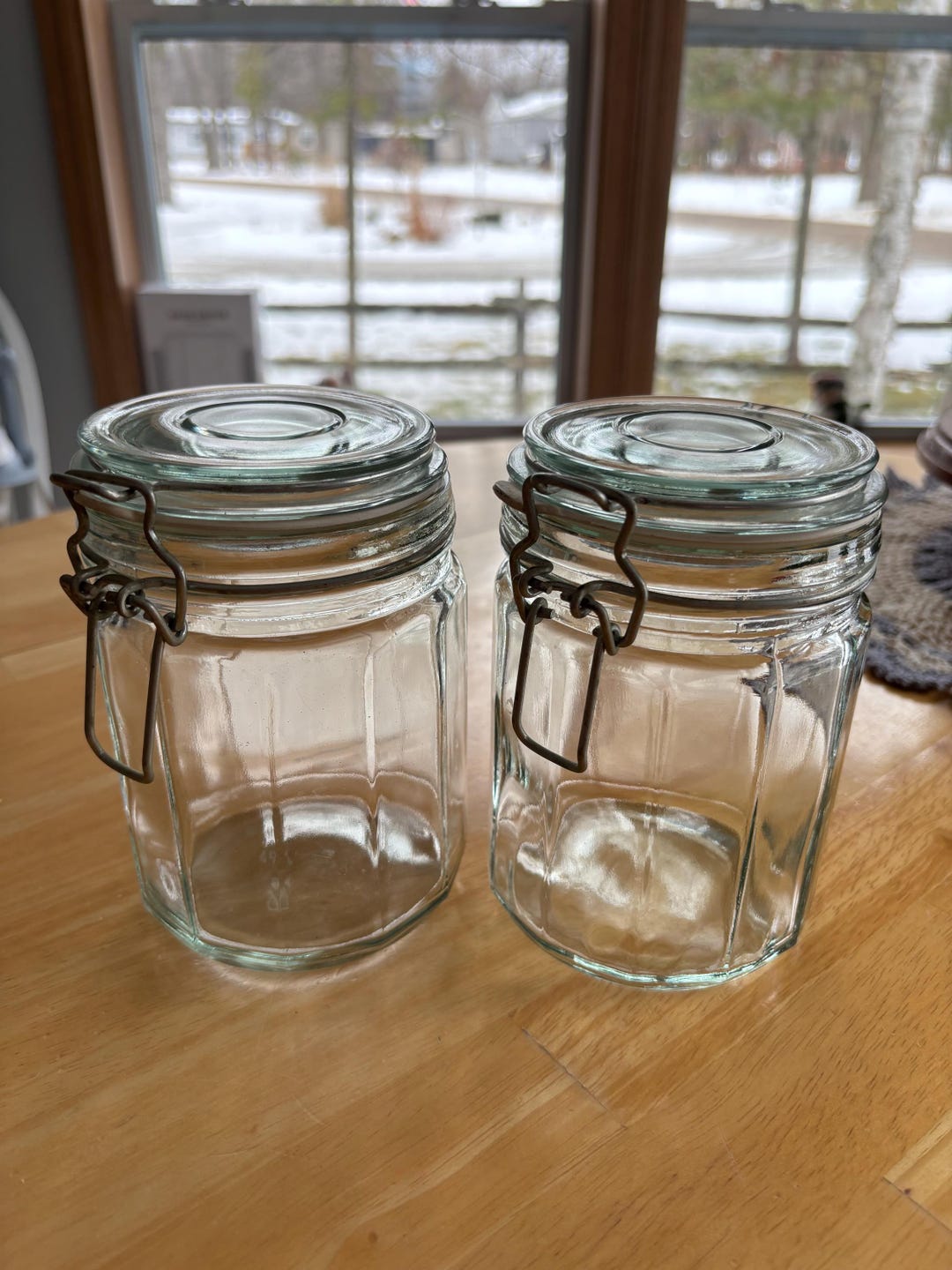Vintage Glass Jar With Swing Top Lid and Metal Bale Closure | 12 Panel ...