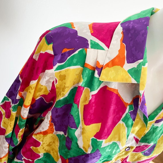 Da Rue for I Magnin 1980s vintage colorful blouse… - image 3