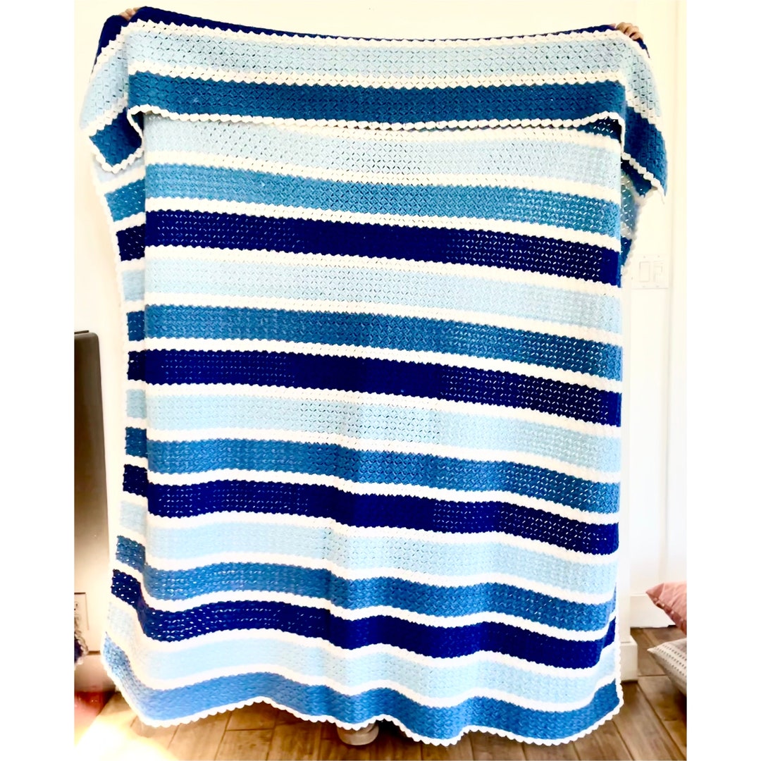 Handmade Vintage Extra Large Crochet Blanket 1980s One of a Etsy