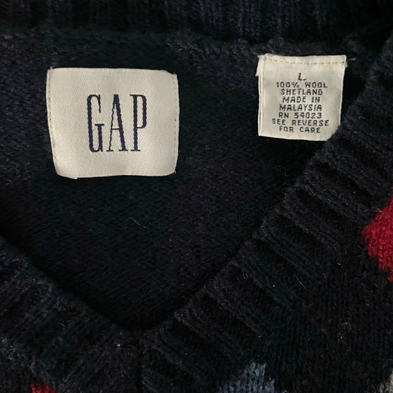 Vintage GAP 100 percent  Shetland wool argyle swe… - image 8