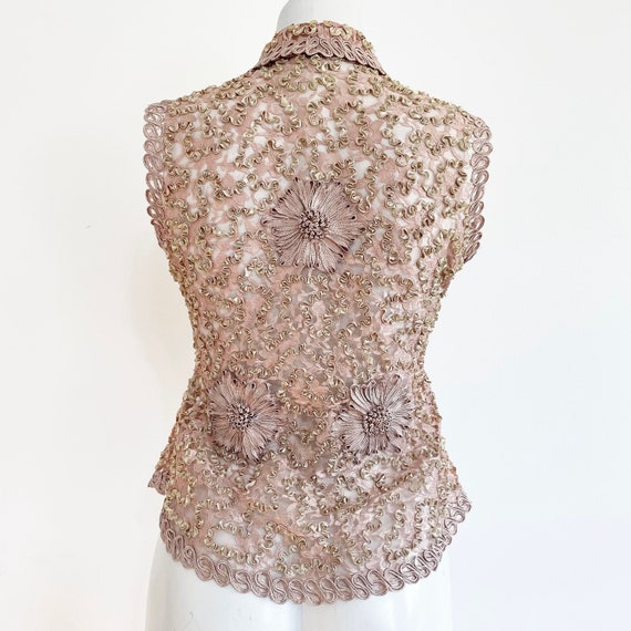 Vintage Battenburg lace blouse. Beautiful Intrica… - image 4