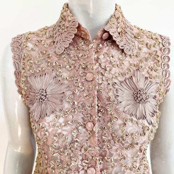 Vintage Battenburg lace blouse. Beautiful Intrica… - image 2