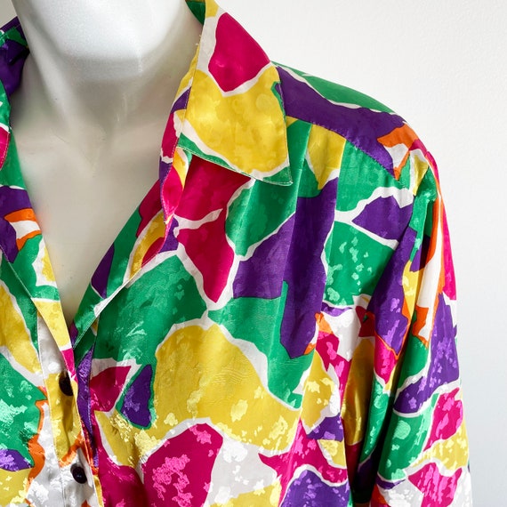 Da Rue for I Magnin 1980s vintage colorful blouse… - image 2