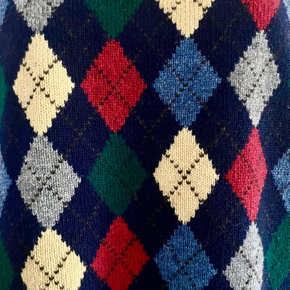 Vintage GAP 100 percent  Shetland wool argyle swe… - image 4