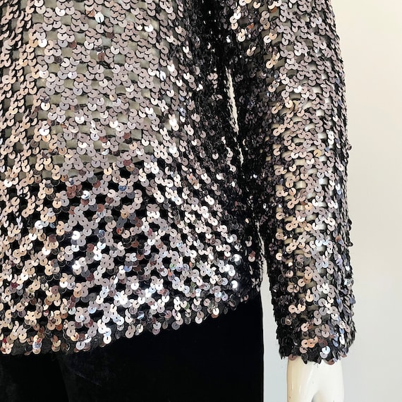 1980s Sequin Cardigan Jacket: Vintage Party Coat - image 6