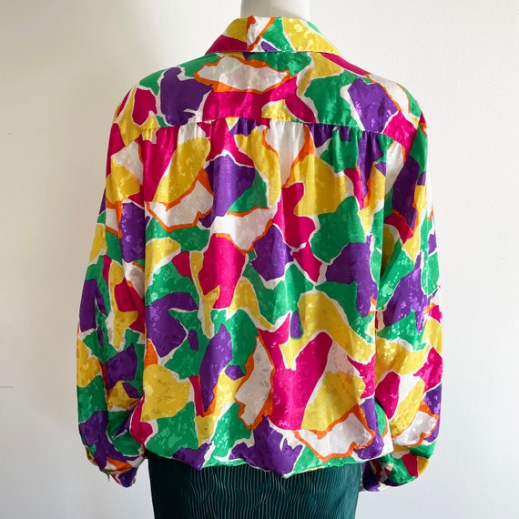 Da Rue for I Magnin 1980s vintage colorful blouse… - image 4