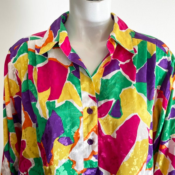 Da Rue for I Magnin 1980s vintage colorful blouse… - image 5