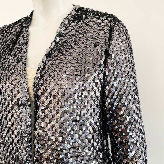 1980s Sequin Cardigan Jacket: Vintage Party Coat - image 4