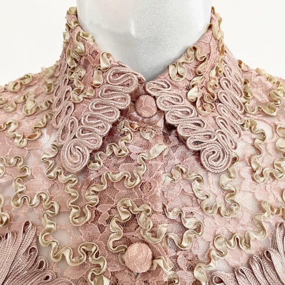 Vintage Battenburg lace blouse. Beautiful Intrica… - image 8