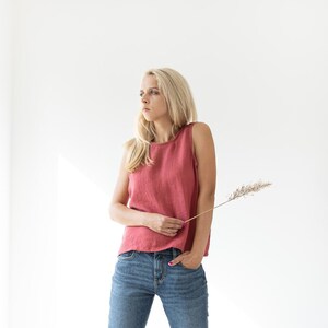 Linen Tank Top NESSA / Linen Blouse / Handmade Clothing / gift for her / Natural Linen / Summer Clothing / LINEN shirt  / Linen Clothing