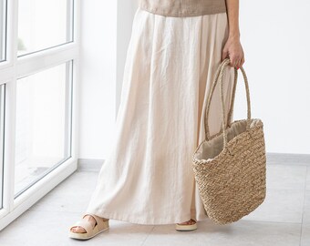 Versandfertig / Sommer Leinenrock AMICA / Frauen Langer Leinenrock / MAXI Leinenrock