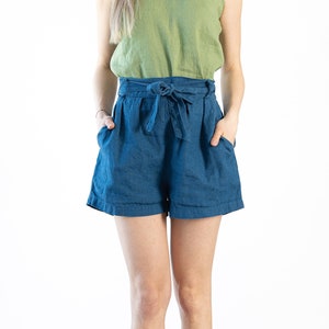 Ready to ship / Women's Linen Shorts Isabella / Women Loose Shorts / Linen Shorts with Elastic Waist Band image 3