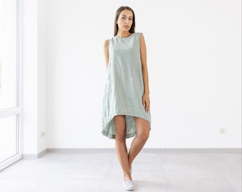 Linen Midi Dress Verona / Summer Linen Dresses / Sleeveless Linen Dress / Midi Dress / Green Linen Dress