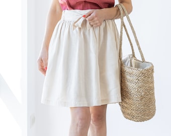 Linen Skirt NATALIA / Short Linen Skirt / Mini Linen Skirt / Women's Midi Linen Skirt / Ready to ship