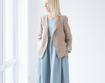 LINEN CARDIGAN CHLOE / linen jacket / linen short jacket with pockets / natural linen / linen blazer / summer clothing / linen clothing