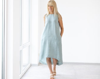 Linen dress Verona / Women's Sleeveless Linen Dress / A line Linen dress / Minimalist Dress