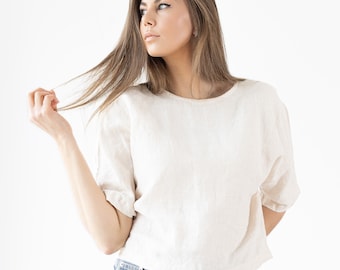 Ready to ship / Women's Linen Top MOLLY / Loose Fit Linen Blouse / Linen Shirt