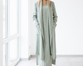 Linen Maxi Cardigan EMMA / Oversized Linen Jacket For Women