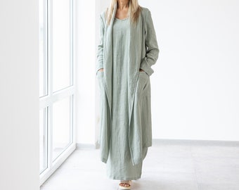 Linen Open Front Cardigan EMMA / Oversized Linen Jacket For Women