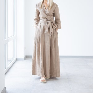 Long Linen Skirt AMICA / Maxi Skirt With Pockets / Ready to ship