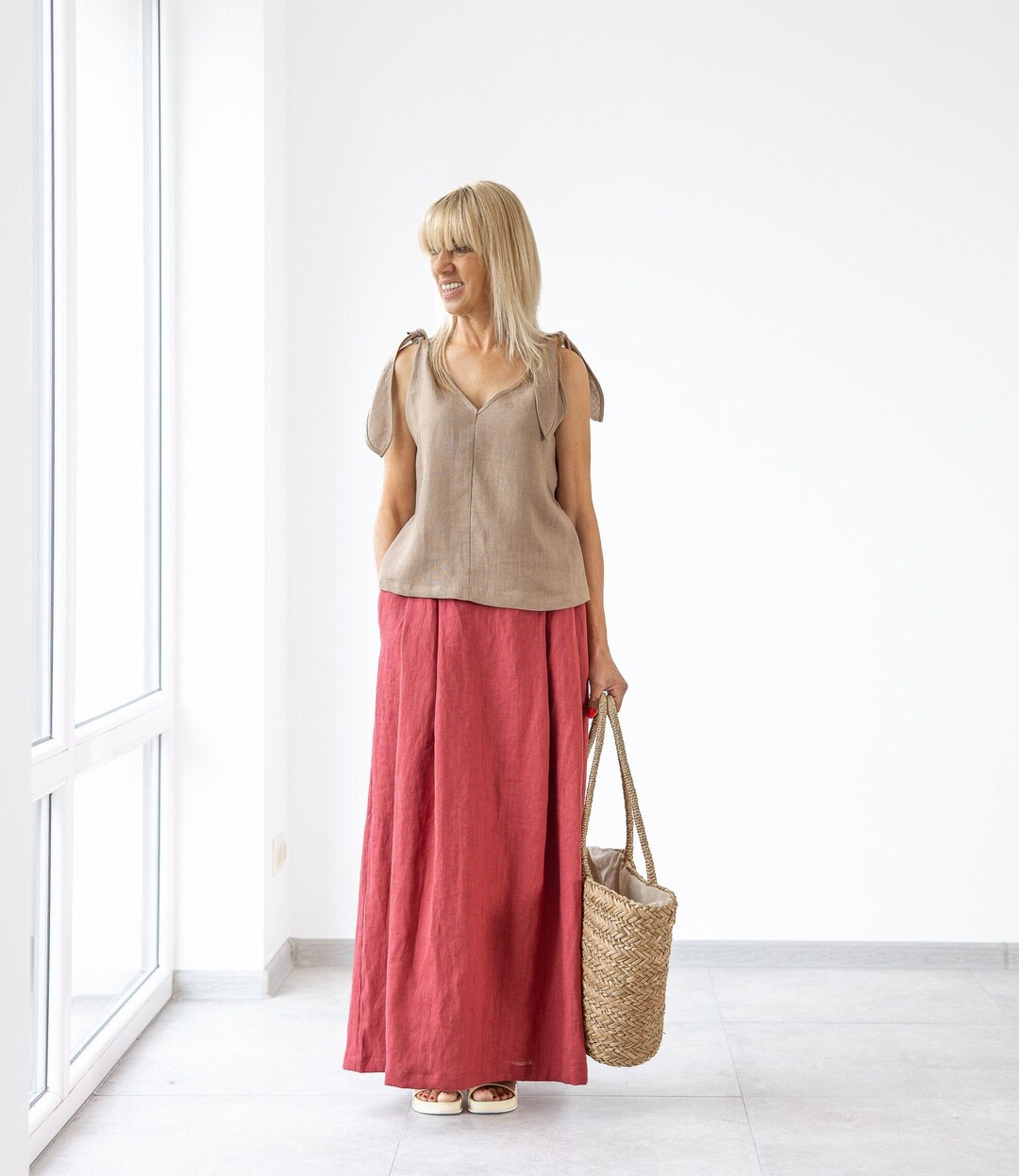 Acacia Maxi Linen Skirt