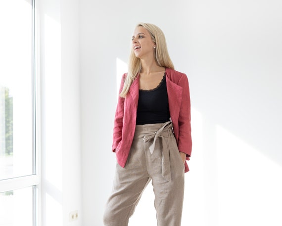 Buy LINEN JACKET CHLOE / Linen Cardigan / Linen Short Jacket With 