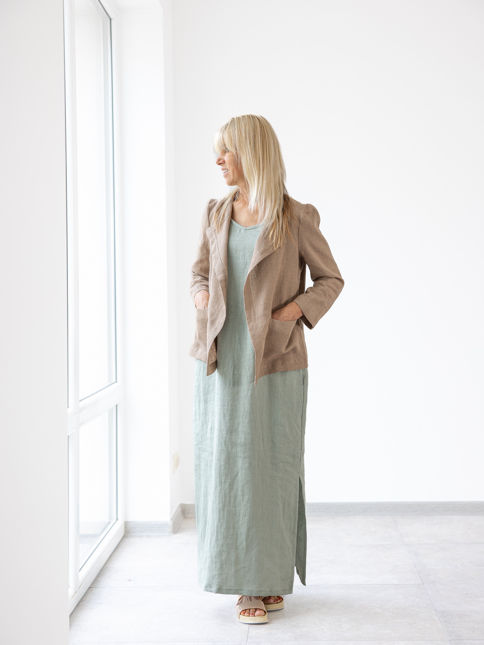 Buy Linen Jacket CHLOE / Linen Short Cardigan / Light Linen Blazer 