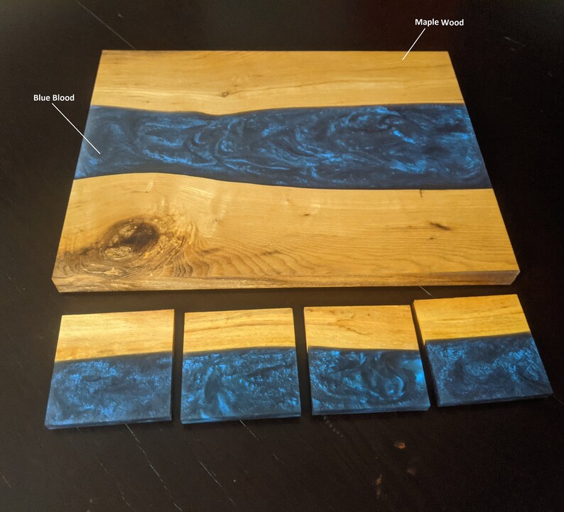 Epoxy & Wood Coasters Etsy