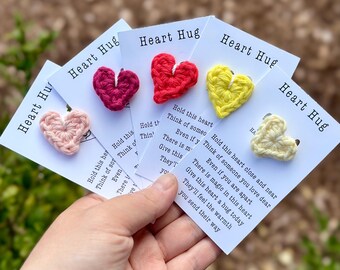 Heart Hug | Pocket Gift Keepsake |Crocheted Cotton Heart