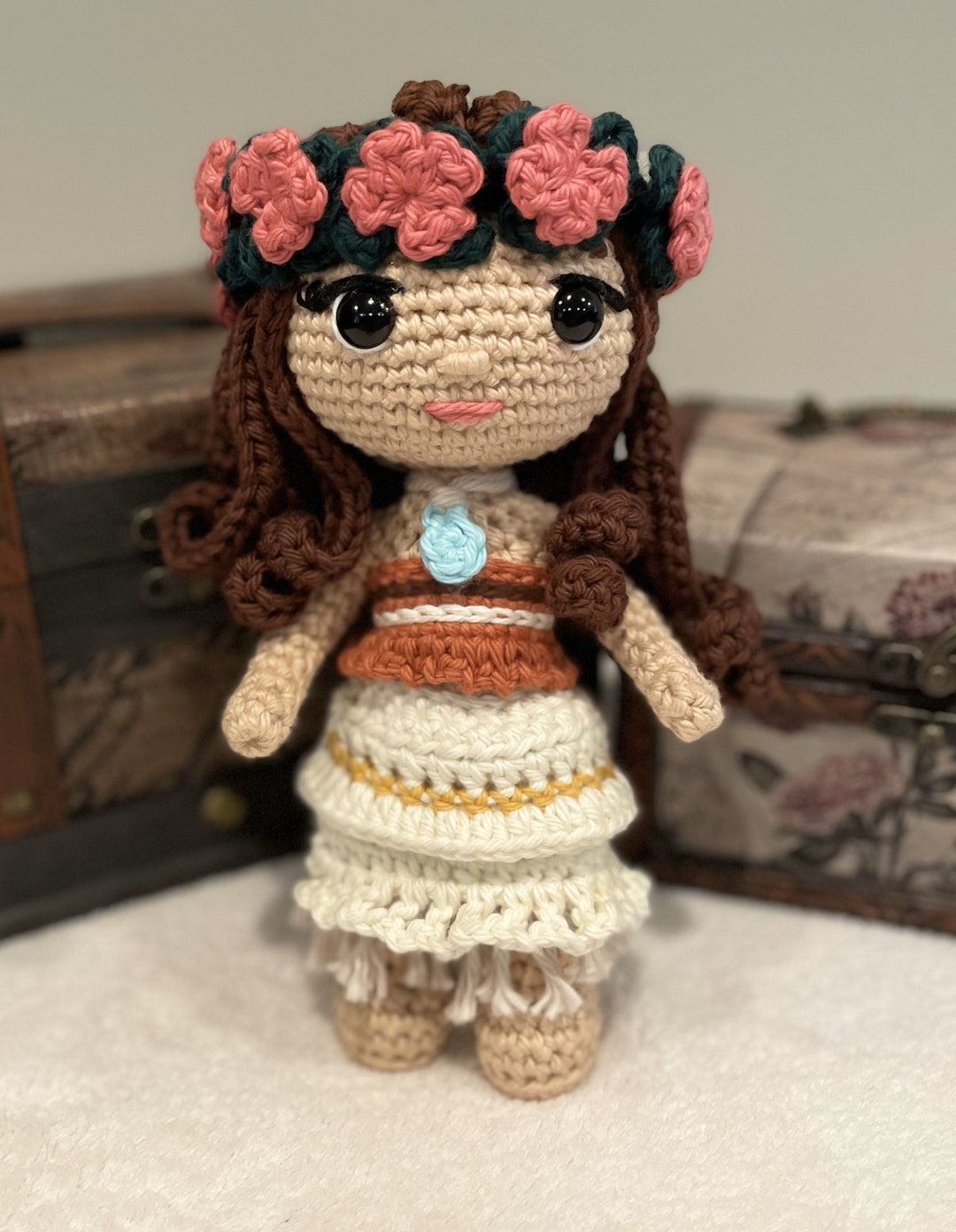 Disney Princess Mommy & me Moana Palm Leaf Tropical Crochet Sleeveless Dress Yellow main image 0