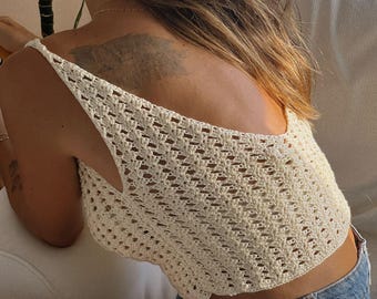 Daisy Crochet Top Pattern, Sleeveless Crop DIY (PDF)