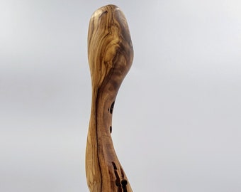 escultura abstracta, hecha a mano, talla de madera, talla de madera de olivo, talla de madera moderna