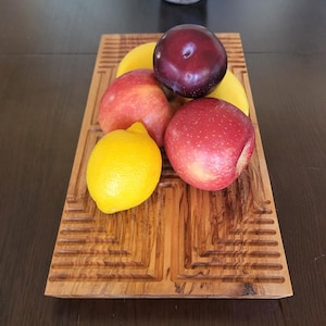 Handcrafted Olive Wood Serving Platter: Rustic Charcuterie Board