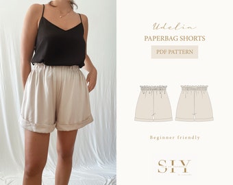 Udelia Paperbag Shorts | digitales Schnittmuster | XXS - XXL | Sommer Shorts
